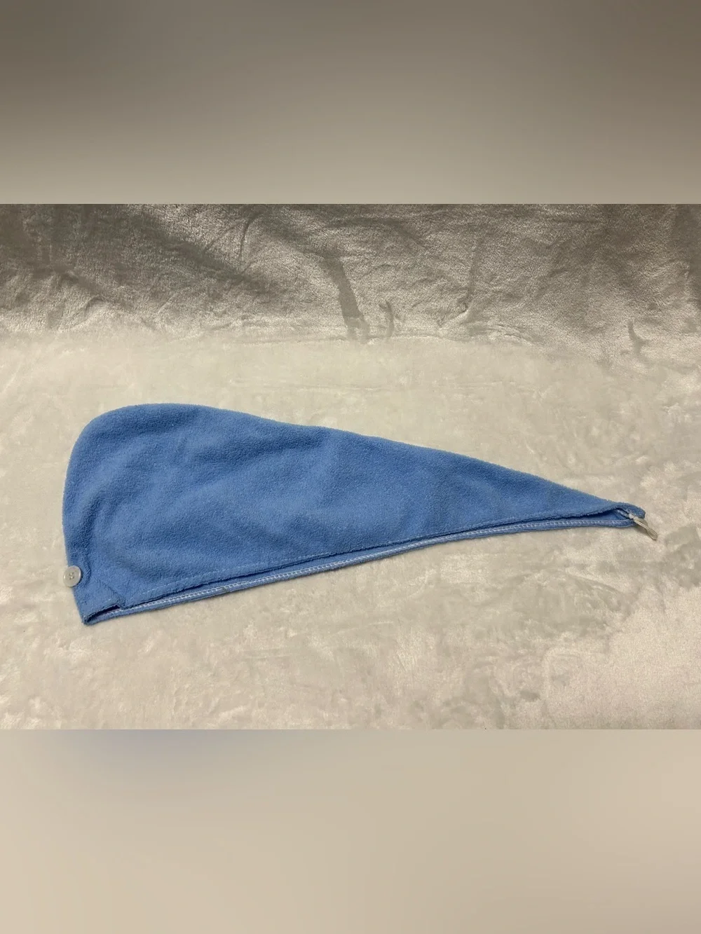 Blue microfiber hair towel wrap